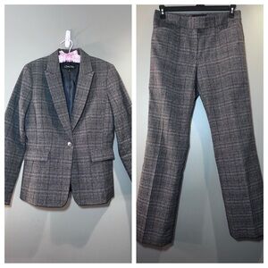 Chelsea Rose Plaid Blazer & Trouser Set Blazer 8 Pants 6 Career Workwear